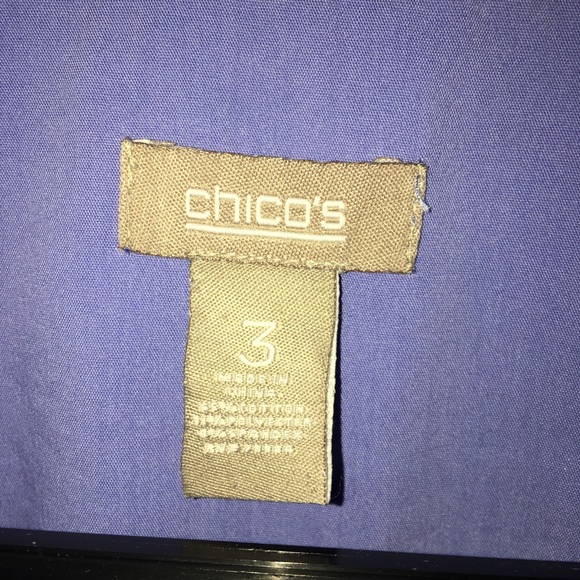 Chico's Women’s Blue Button down  Shirt Size 3 - Picture 2 of 6